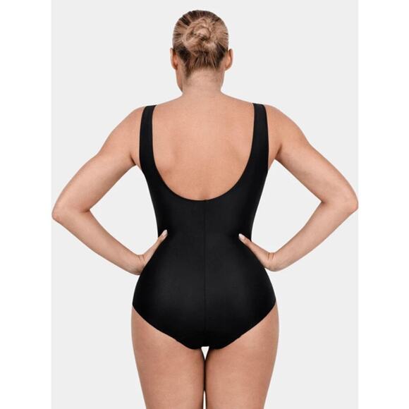 Popilush Tummy Control Ruched One Piece Swimsuit Black Size XXL NWT - Picture 7 of 12